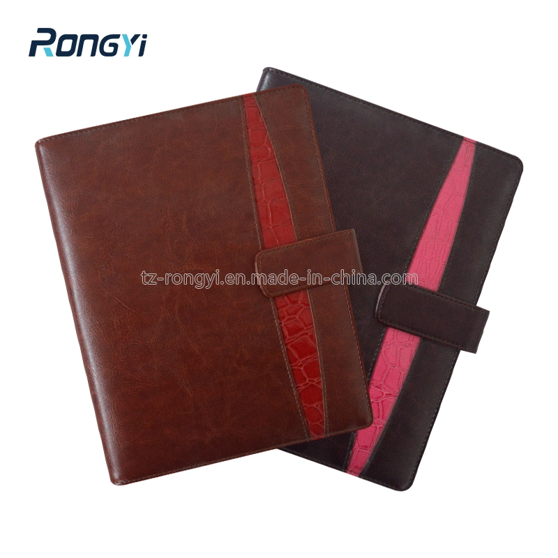 Business PU Classical Leather Flap 8.5inches Organizer Loose Leaf Hard Cover Planner Notebook