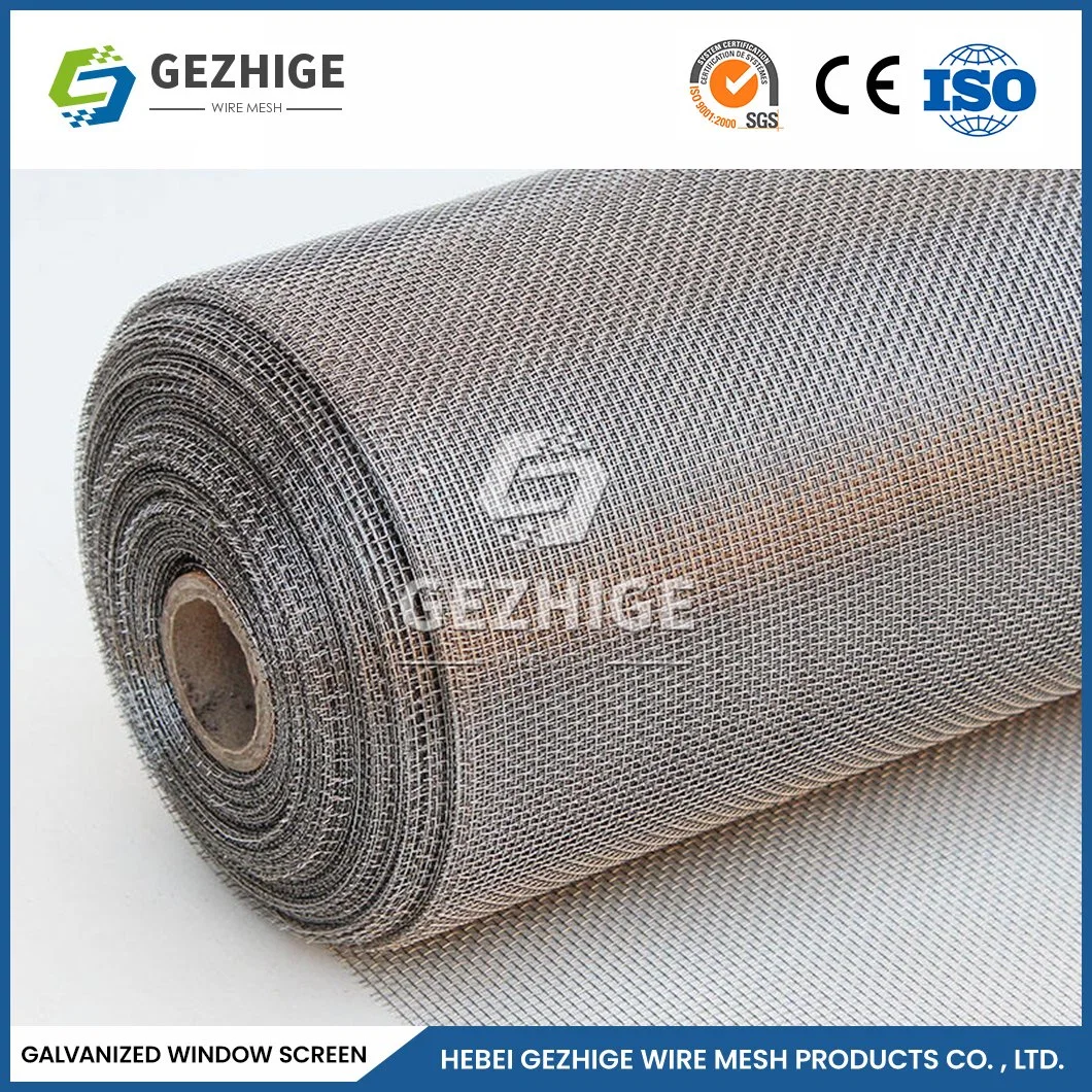 Gezhige Custom Magnetic Window Mesh Großhändler Verzinkter Edelstahl Sicherheit Fensterschirm China Korrosionsbeständigkeit Verzinkter Eisendraht Fensterschirm