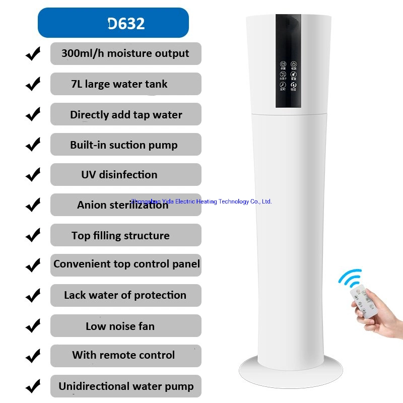 Manufacturer Direct Sell 7L Big Capacity Commercial Ultrasonic Humidifier Industry Humidifier Floor Stand Humidifier