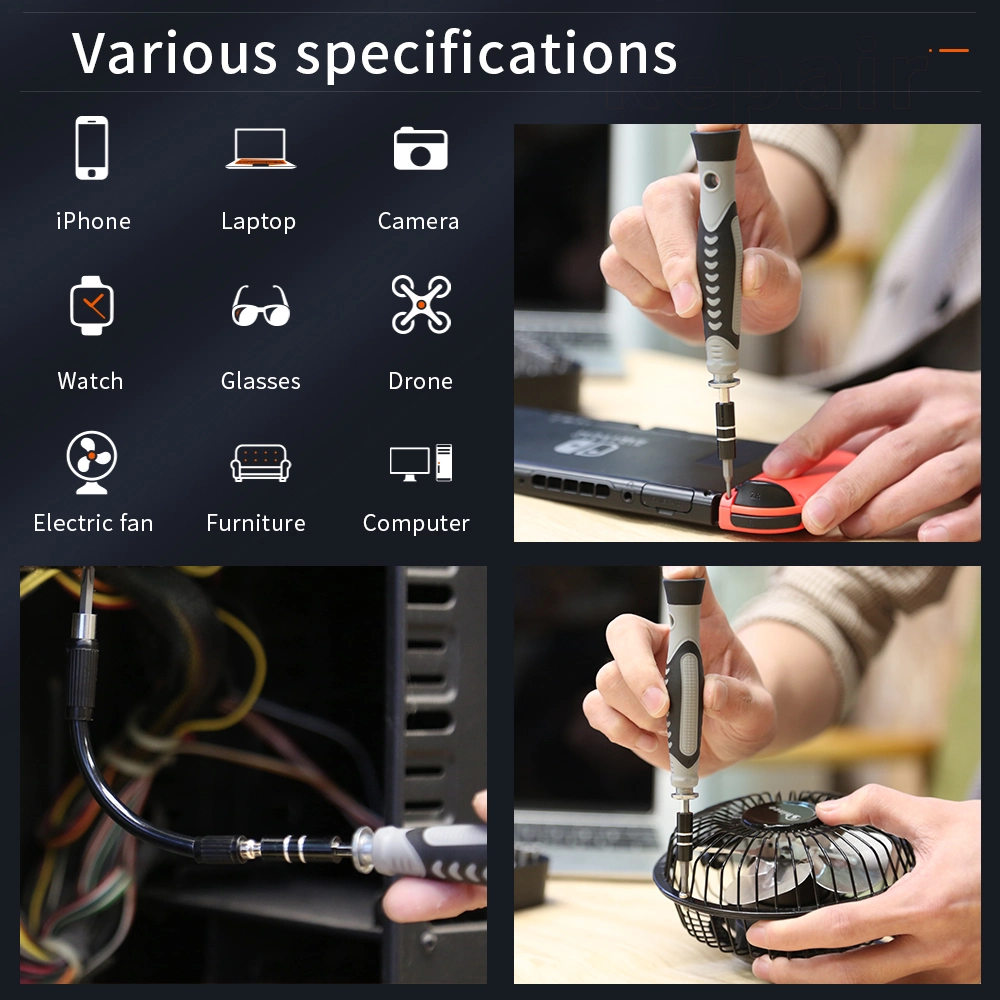 Hochwertige professionelle schwarze Schraubendreher Bits Set für die Reparatur von Telefon Laptop