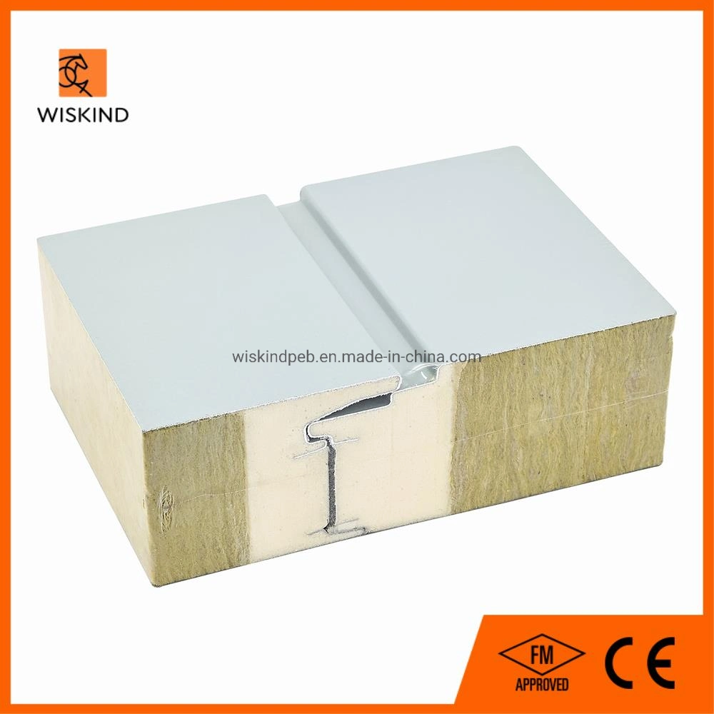 No Deformation EPS/Rock Wool/Glass Wool/PU/PIR/PUR Wall Building Material Sandwich Panel for Building Exterior Wall System