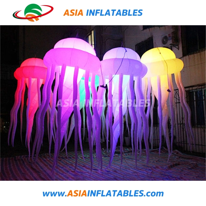 Wholesale/Supplier 2m Ighted Linflatable Jellyfish, Oxford Cloth Hang Inflatable LED Jellyfish Balloon for Festivals