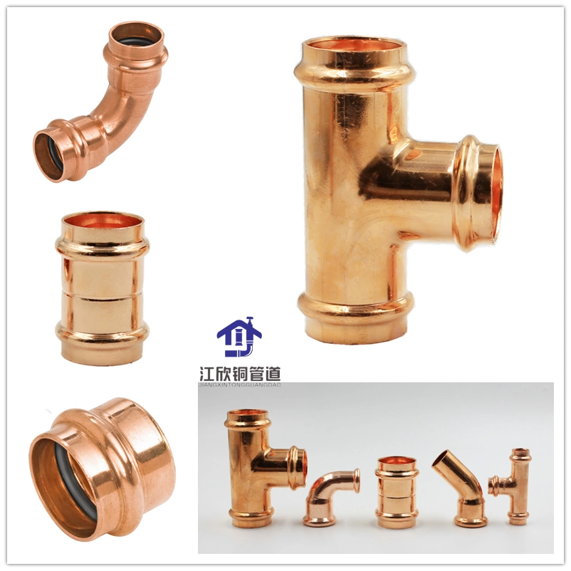 Copper Tee Equal Press-Fit Dn15 for Gas and Water