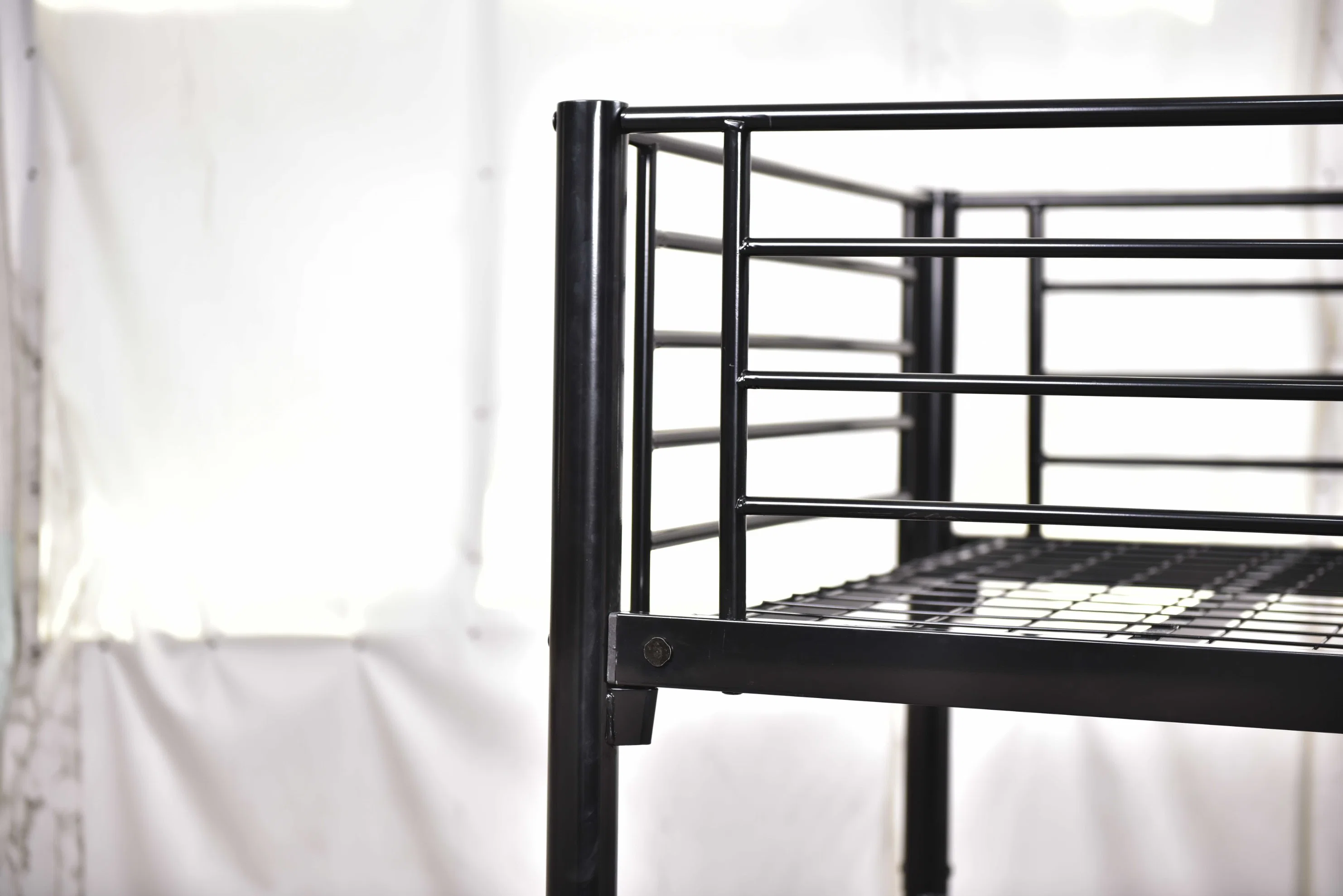 Solid Metal Bunk Bed in Black Spray Paint