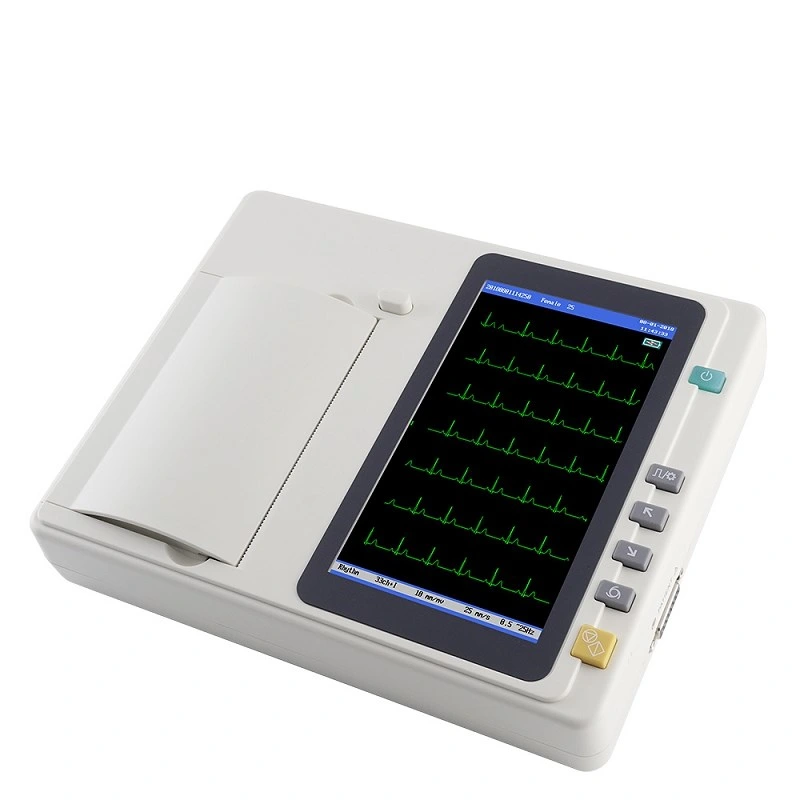 Rendimiento de alta calidad/alto costo de Canal 6 de 12 derivaciones del ECG portátil EKG lleva el precio de la máquina