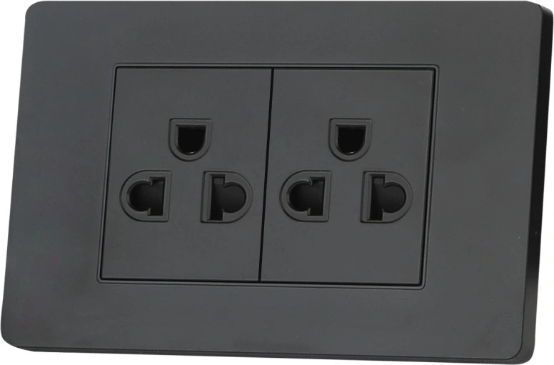 American Standard 3 Pin Sockets Stainless Steel Panels 2 Way Wall Sockets