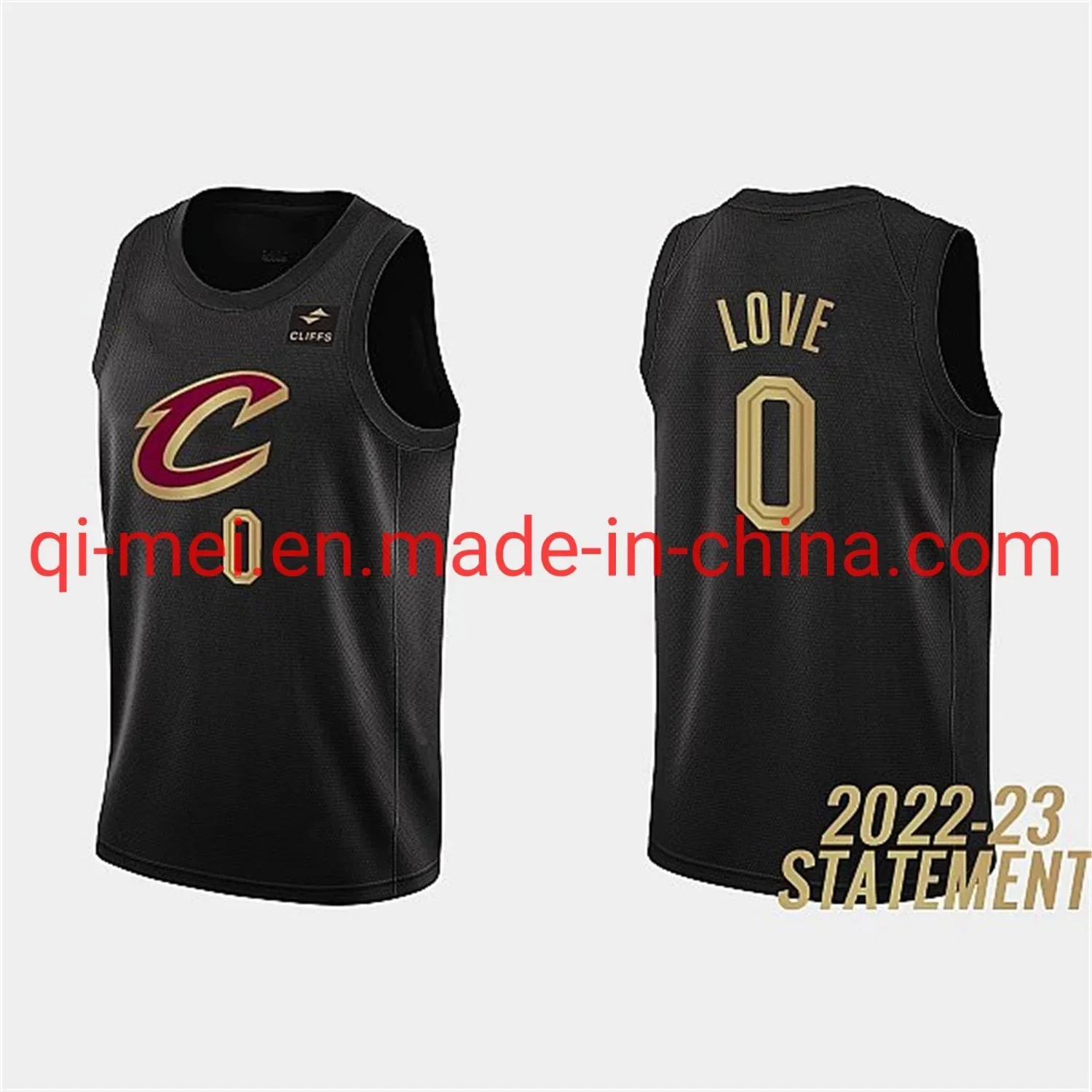 Última edición de Cleveland Cavaliers 2022-23 Declaración Sexton Rondo Negro Oficial bordado N-ba la ropa de baloncesto