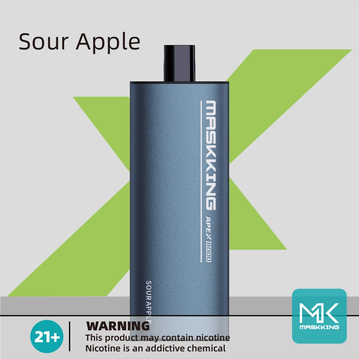 Maskking Apex 8000 Puffs Sour Apple 20 Flavors Disposable/Chargeable E Cigarette Vape