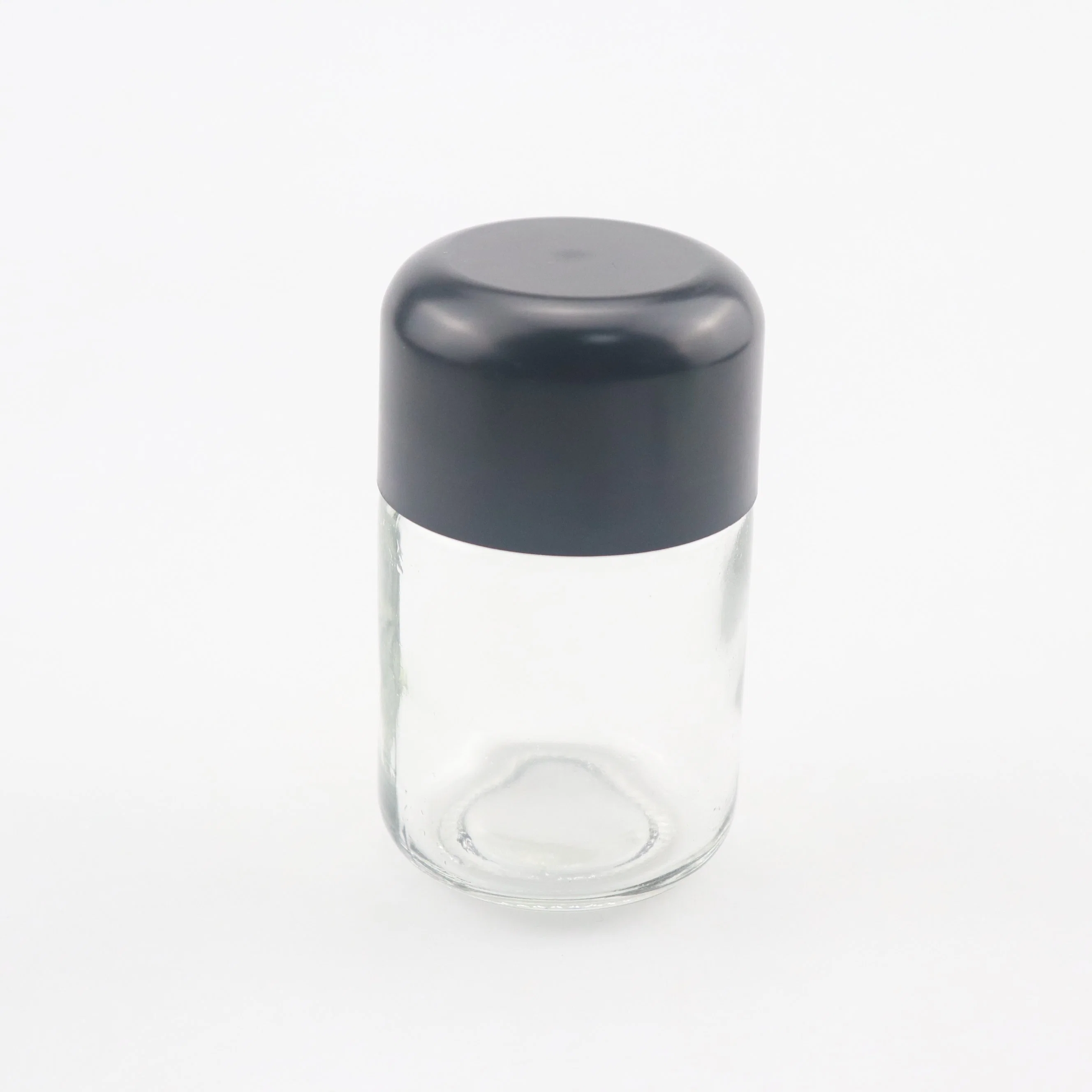 110ml Glass Jar for Concentrate Cream Storage with Child Proof Lids Black Lids