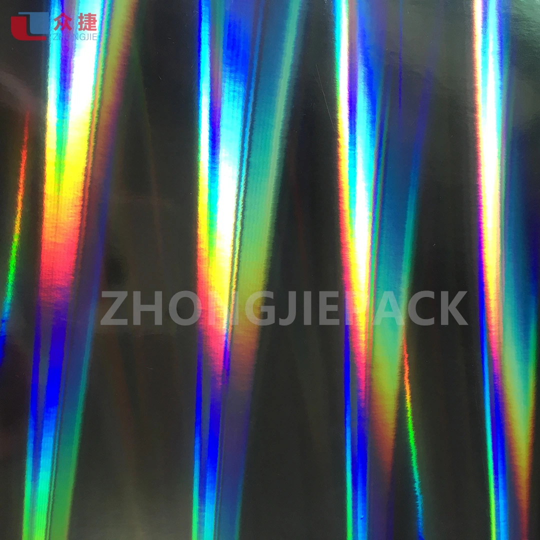 Laser Paper Card Pet Metallized Holographic Film Laminated with White Paper Board