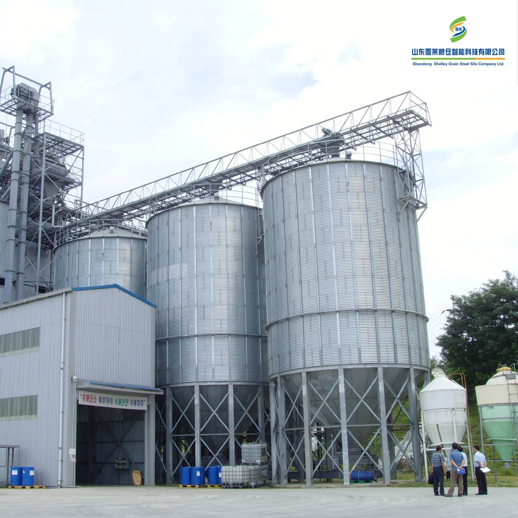 Hot Galvanized 69ton Grain Storage Silo with Cone/Hopper Bottom