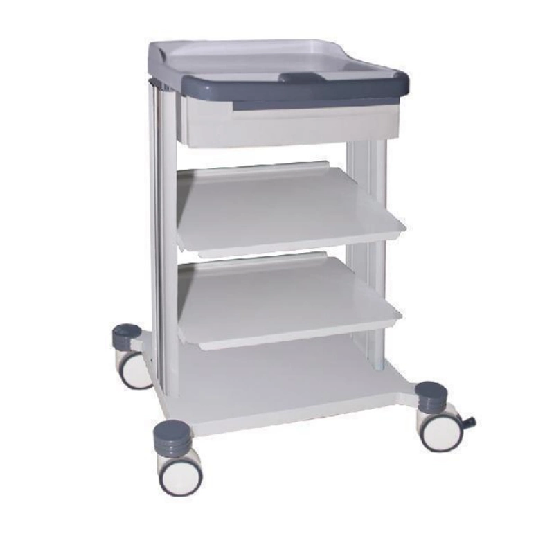 Hospital Mobile Endoscopy Cart Instrument Trolley Medical Use ABS Ultrasound Trolley