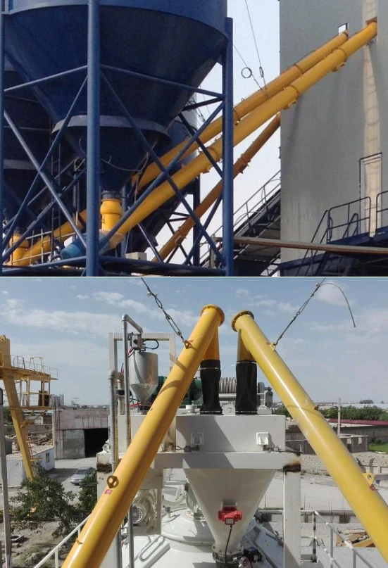 Cement Ash Lime Silo Customized Length Shaft Stainless Screw Conveyor