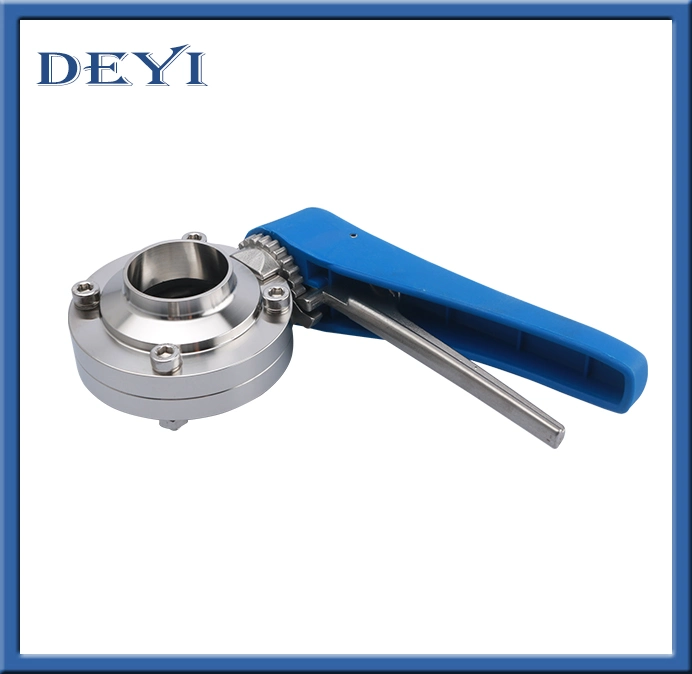 Deyi DN15 DIN SS304/SS316L Clamped Butterfly Valves 4positionepdm/Silicone Gasket Usine Prix avantageux