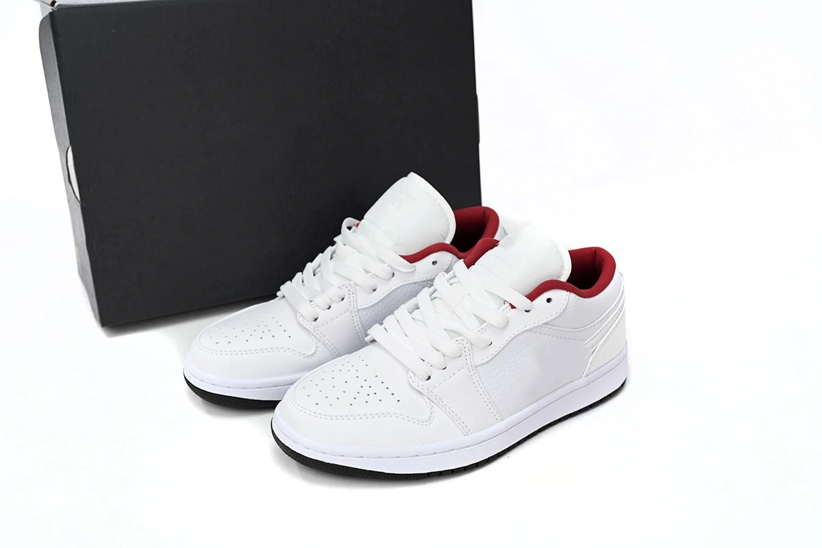  Full White and Red Replica 1st Generation Low-Cut Shoes