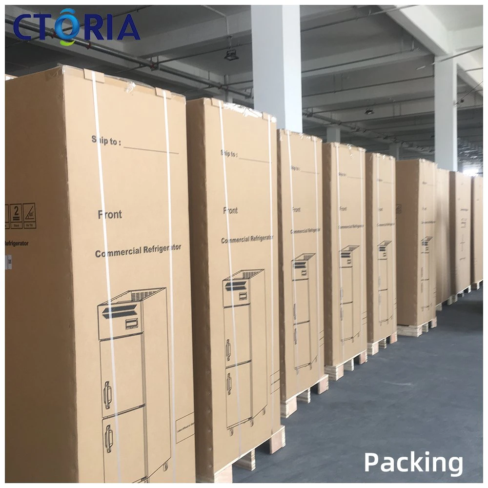 Food Grade Ctoria Foaming Door Professional Ingredient Storage Vertical Freezer Commercial Refrigerator