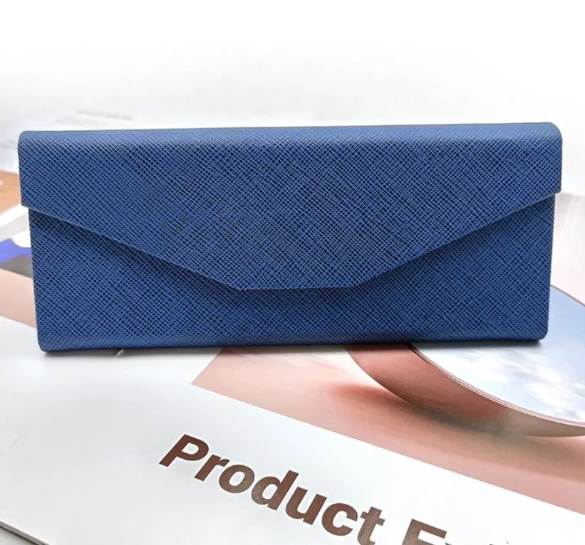 PU Leather Portable Triangle Folding Eyeglasses Case