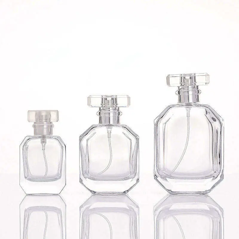 Nuevo diseño OEM ODM 30ml 50ML 100ml rellenables de lujo atomizador Pulverizador de perfume Paquete de la botella de vidrio vacía