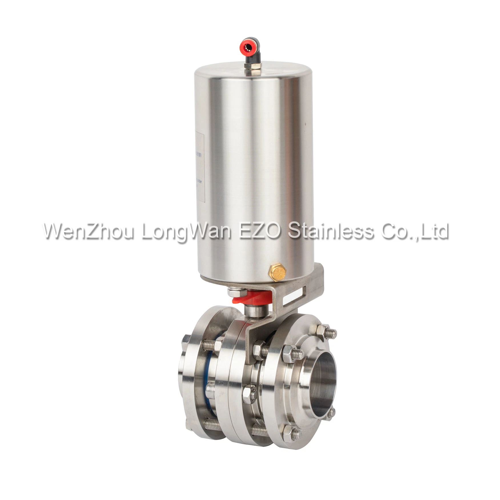 Stainless Steel Sanitary Pneumatic Spring Return Butterfly Valve (JN-BV 1008)