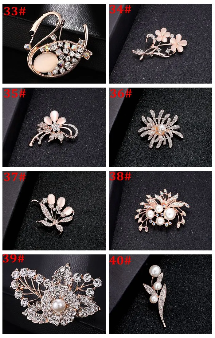 Mulheres flor grande Brooches Lady rhinestone Pearl Corsage brooch Girl Jóias de luxo moderno melhor Gift Pins Acessórios de jóias