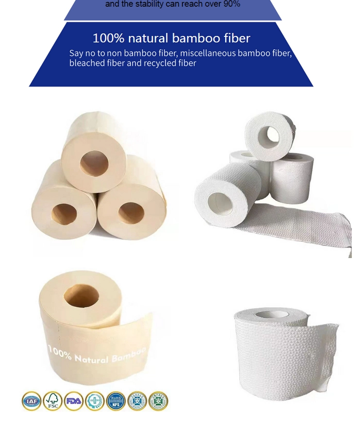 OEM 2-4 telas suaves de bambú Rollo de Papel Higiénico personalizado