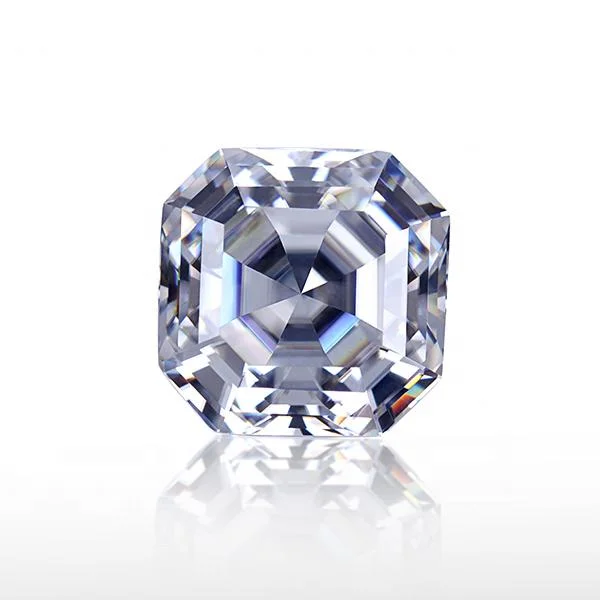 Corte de Asscher blanco fábrica de joyas de diamantes sueltos naturales cultivados Lab