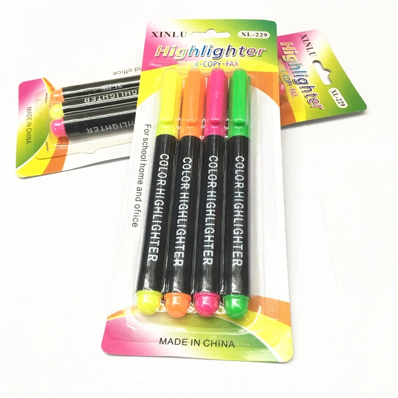 4 Color Highlighter Marker Pen for Office Supply