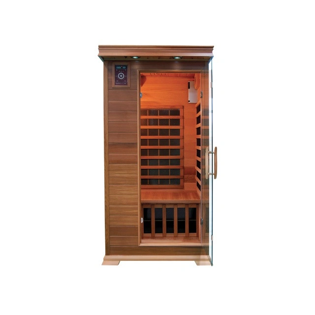 Hot Sales 1-2 Person Red Cedar Sauna Room with Anion Oxygen Bar Wood Dry Steam Sauna Cabinet