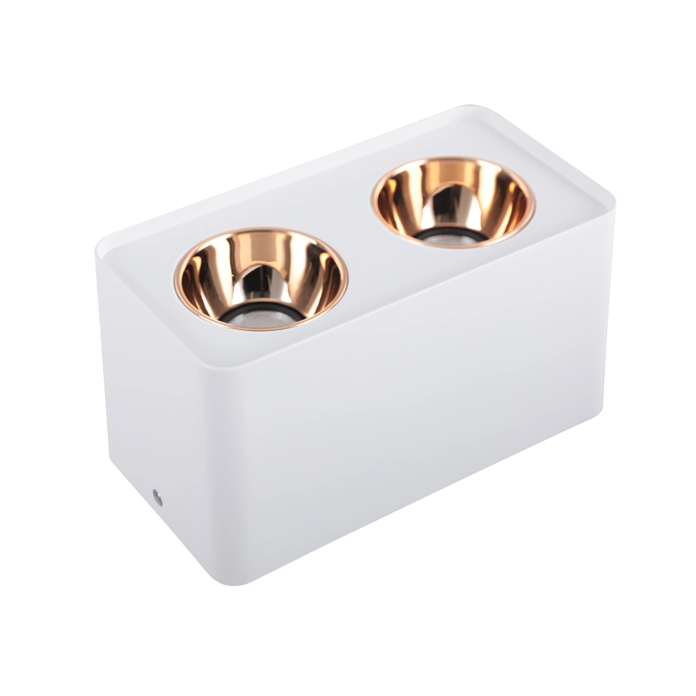 Trimless Square Shape Double Head Anti-Glare Down Lamp Household Double Head Grille Ceiling LED Square Downlight