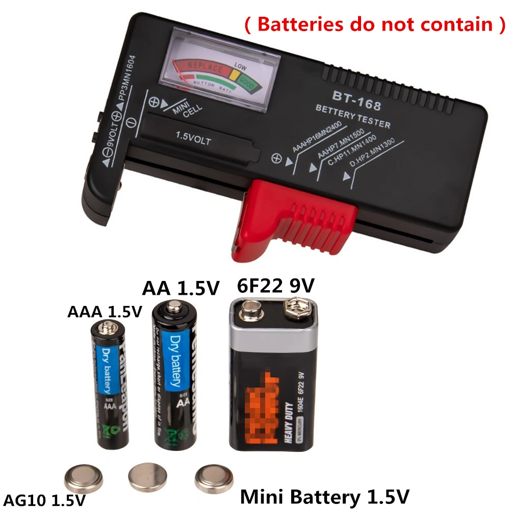 Portable Bt168 Pointer Universal Battery Capacity Tester Checker Diagnostic for 9V 1.5V AA AAA Batteries