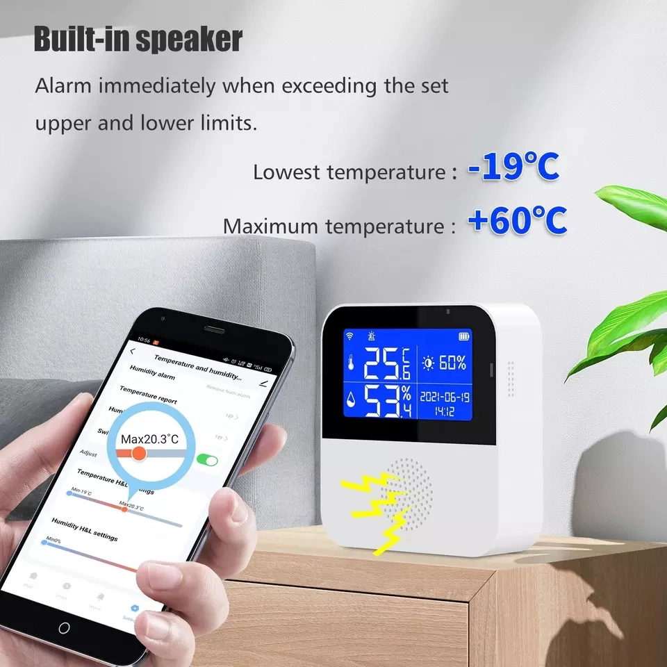 Hot Tuya Smart WiFi Temperatur- und Feuchtigkeitssensor Sicherheit zu Hause Smart Temperaturalarm