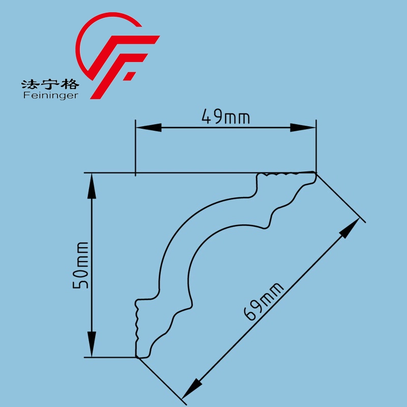 PS plástico teto decorativo Molding coroa Cornice construção material fácil Instale