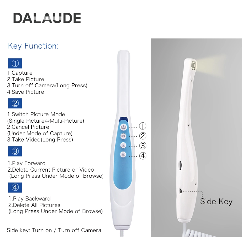 Monitor LCD de 17 pulgadas, cámara intraoral digital de alta definición de 10 megapíxeles con conexión VGA y endoscopio multimedia