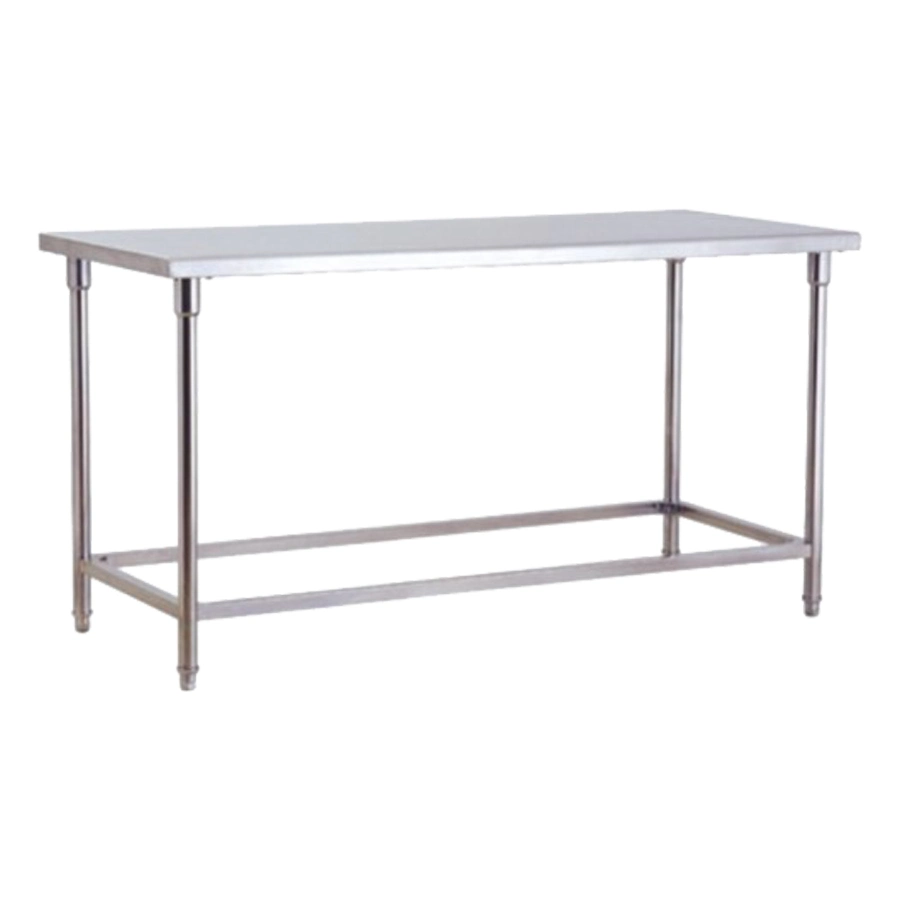 Stainless Steel Round Tube Kitchen Work Bench with Height Adjustable Leg