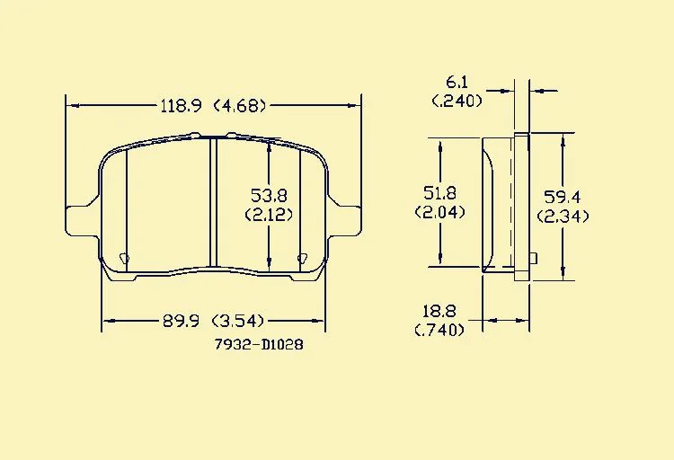 D1028 Brake Pads Semi-Metal Formulation with Great Brake Performance and Competitive Price