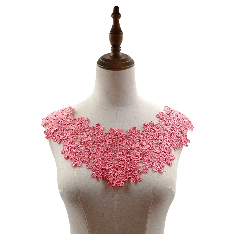 OEM Stock Fashion Design Machine Embroidery Lace Collar Garment Accessories for Wedding Dress Clothing Accessories