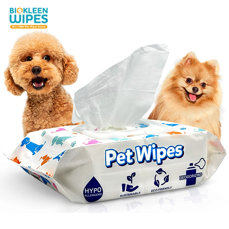 Fresh Scented Deodorizing Pet Wipes 120CT Pet Cleaning & Grooming Products Flow Pack with Top Lid Deodorizers & Colognes