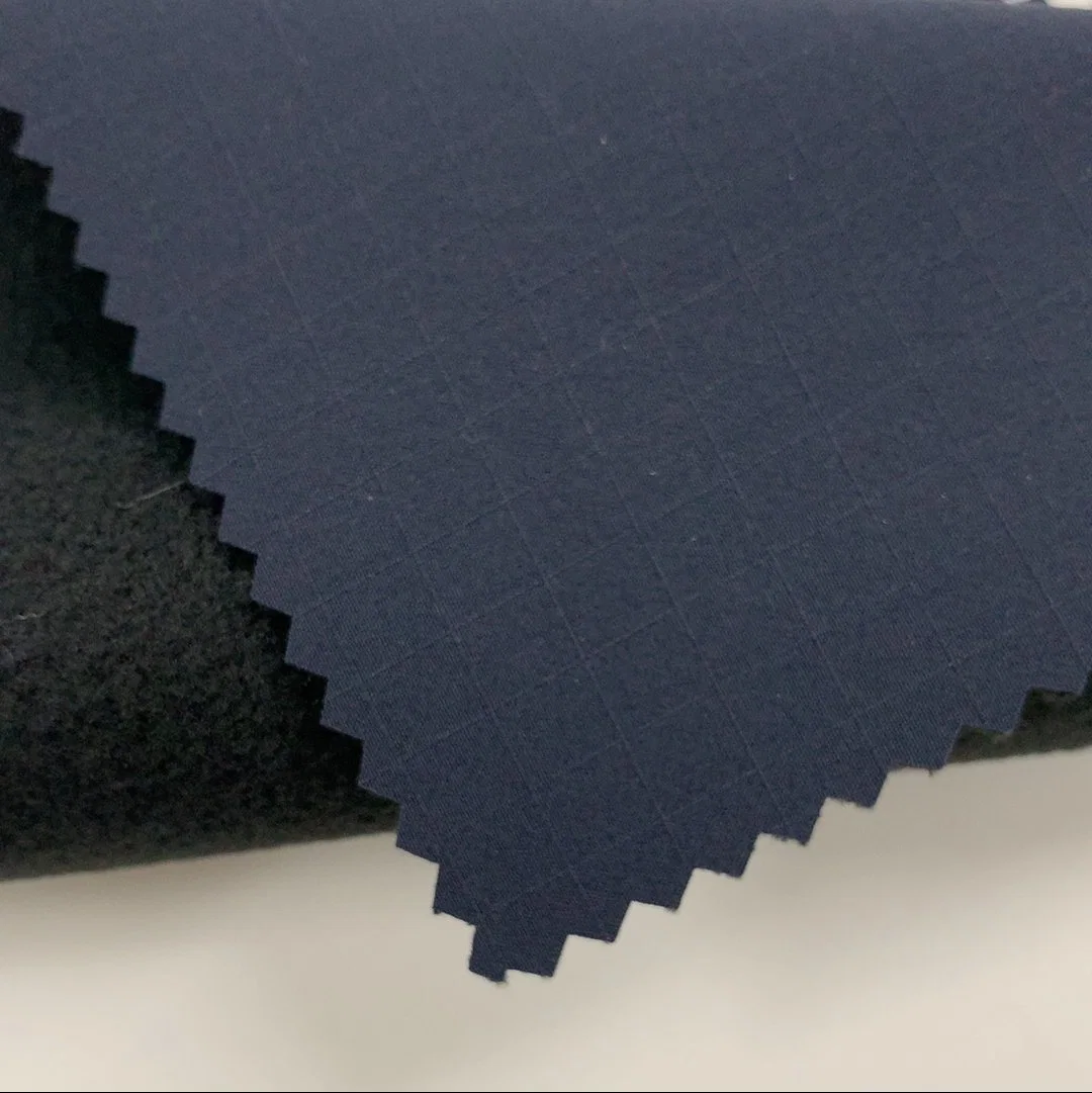 Impermeable transpirable en tejido suave prenda exterior de tela de nylon spandex bond de 90 a 10 de TPU Forro Polar tejido de poliester de 100