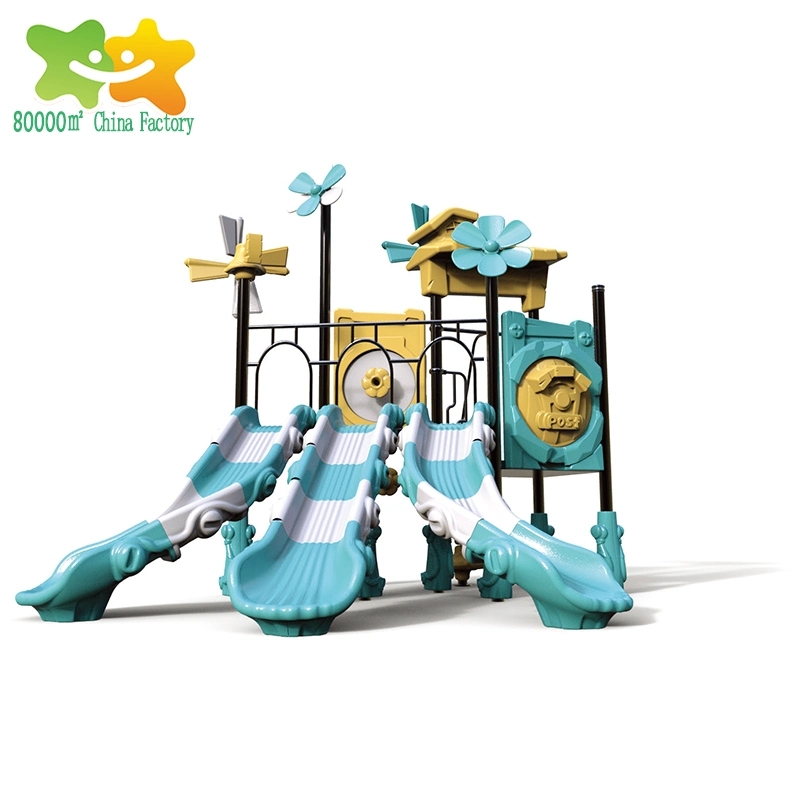 2018 Windmühle Welt Neueste Design Kinder Outdoor Spielplatz Ausrüstung Kunststoff Rutsche für Kinder