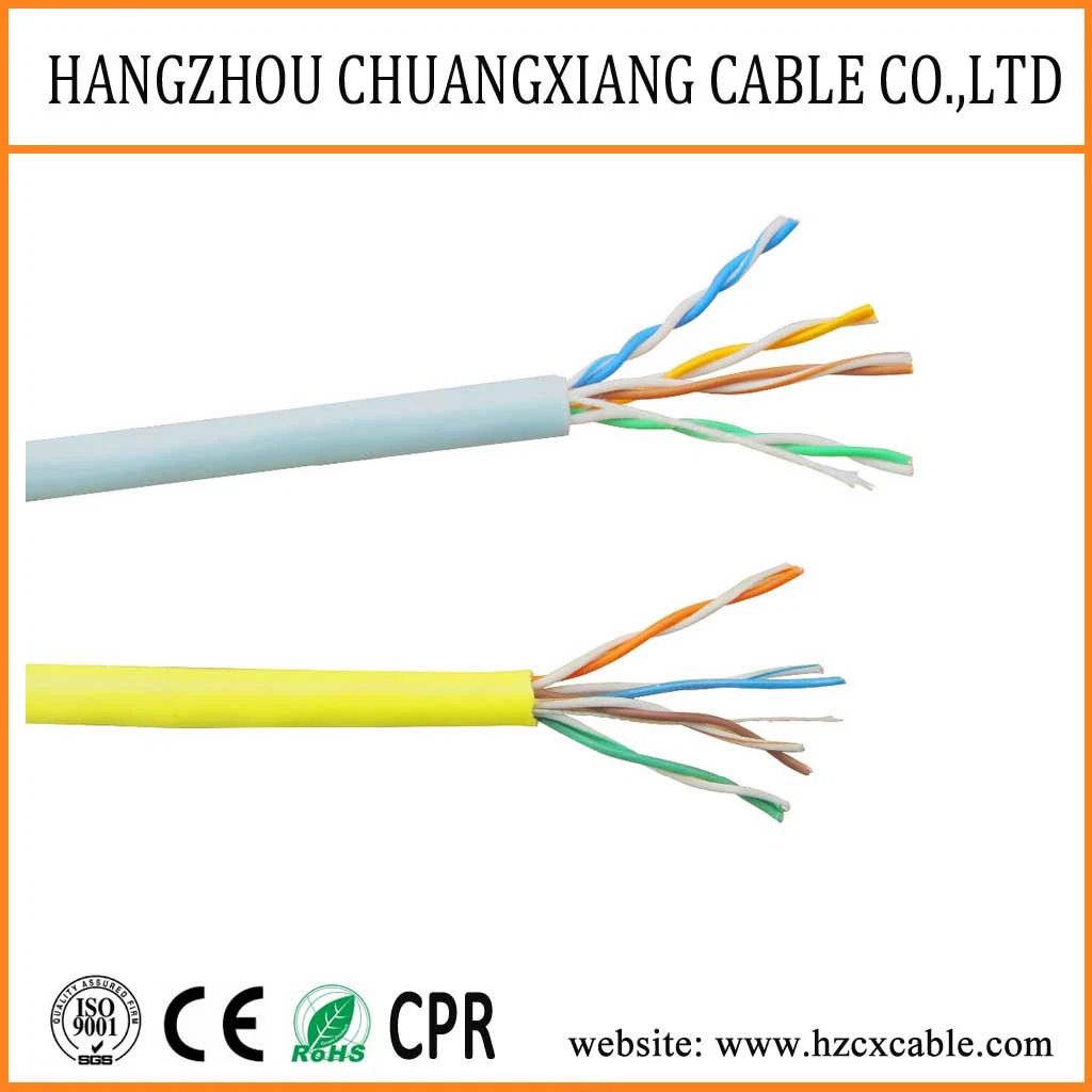 Cable LAN cable UTP Cat5e de revestimiento de PVC de 24 AWG HDMI Cable Cable de cobre Cu/BC/CCA Alambre de cobre del cable de red de cable de comunicación