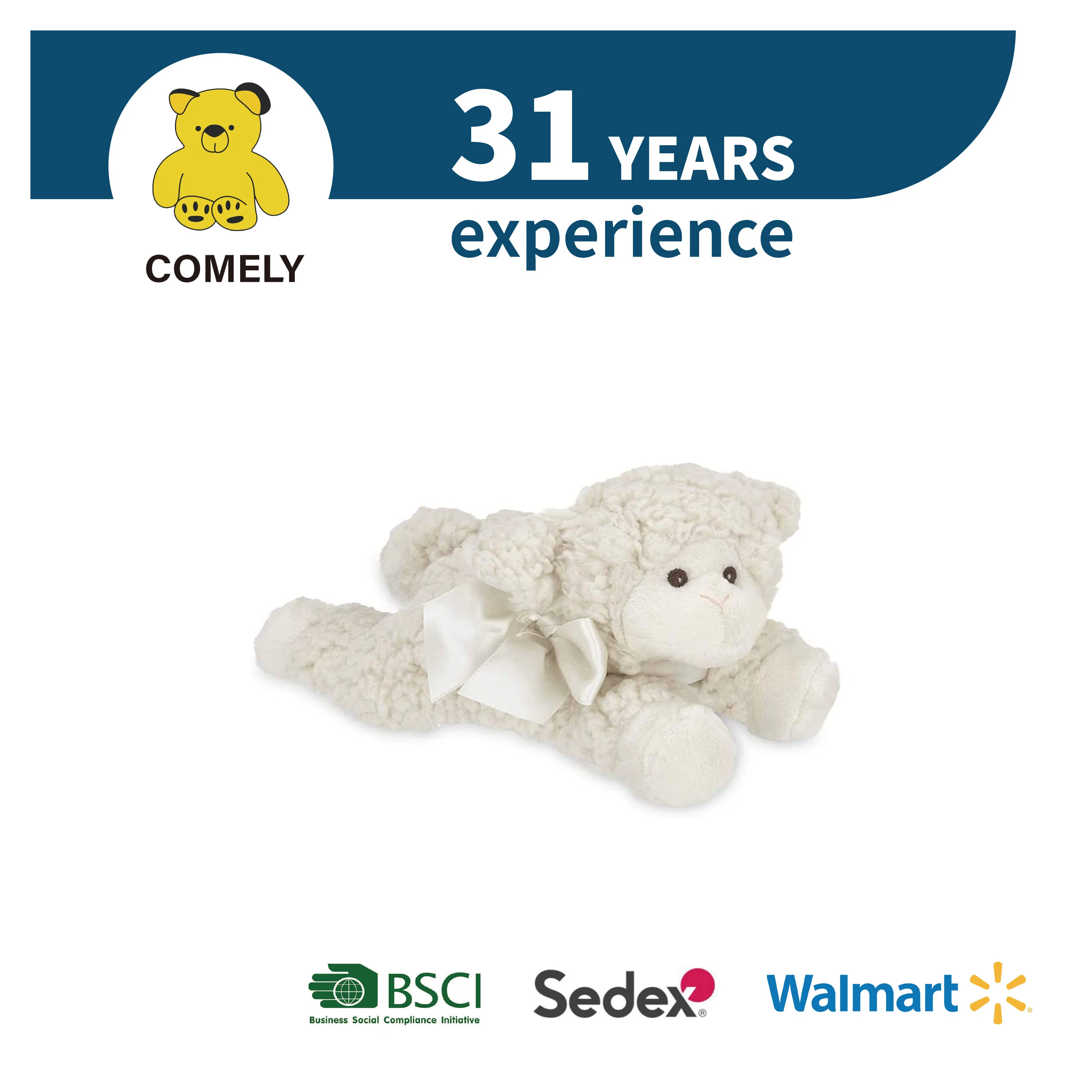 Wholesale Price Custom White Sheep Plush OEM ODM Doll Toys Stuffed Soft Toys BSCI Sedex ISO9001