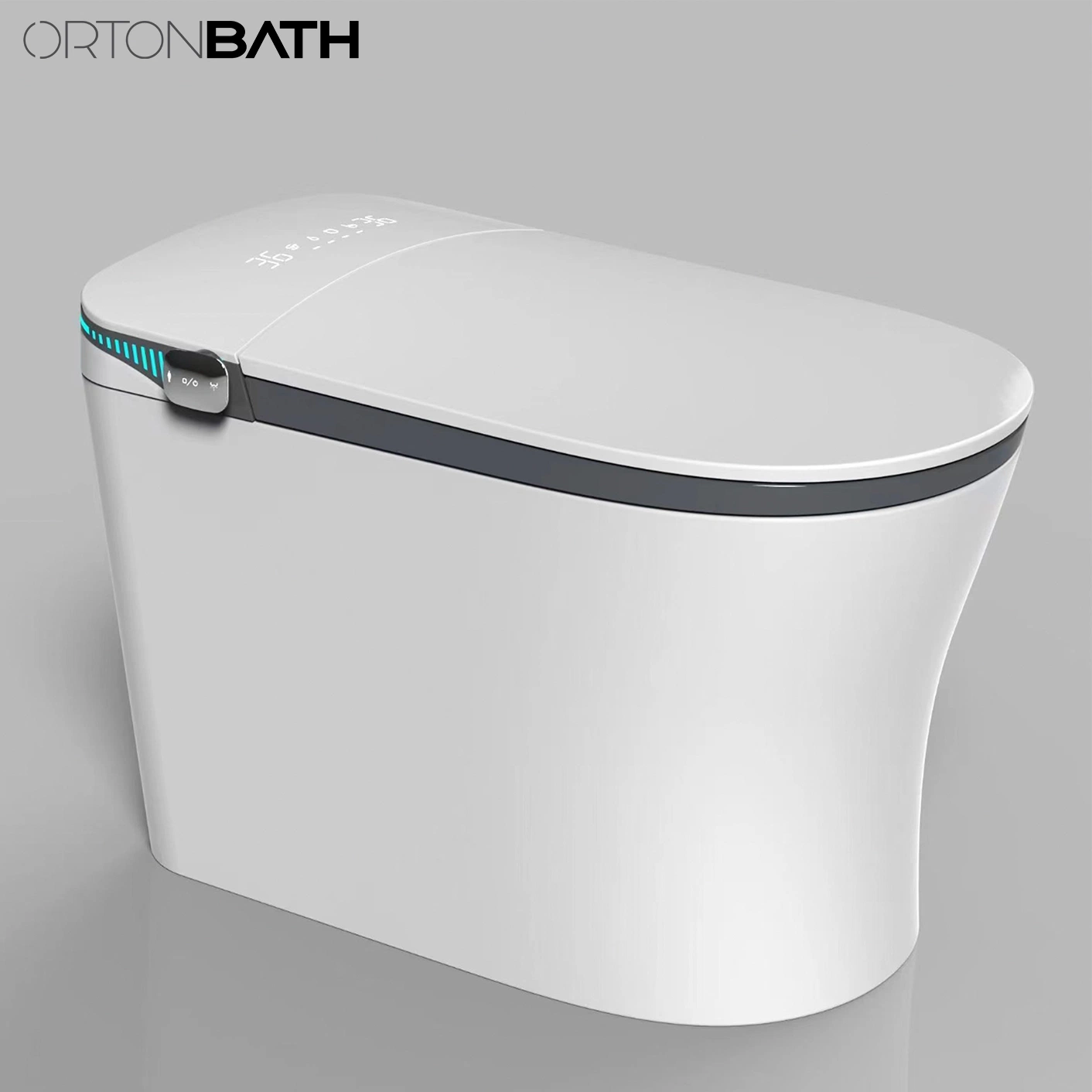 Ortonbaths Smart Touchless One Piece Toilet with Auto Dual Flush UV LED Sterilization Heated Seat Warm Water and Dry Lighting Intelligent Automatic Toilet
