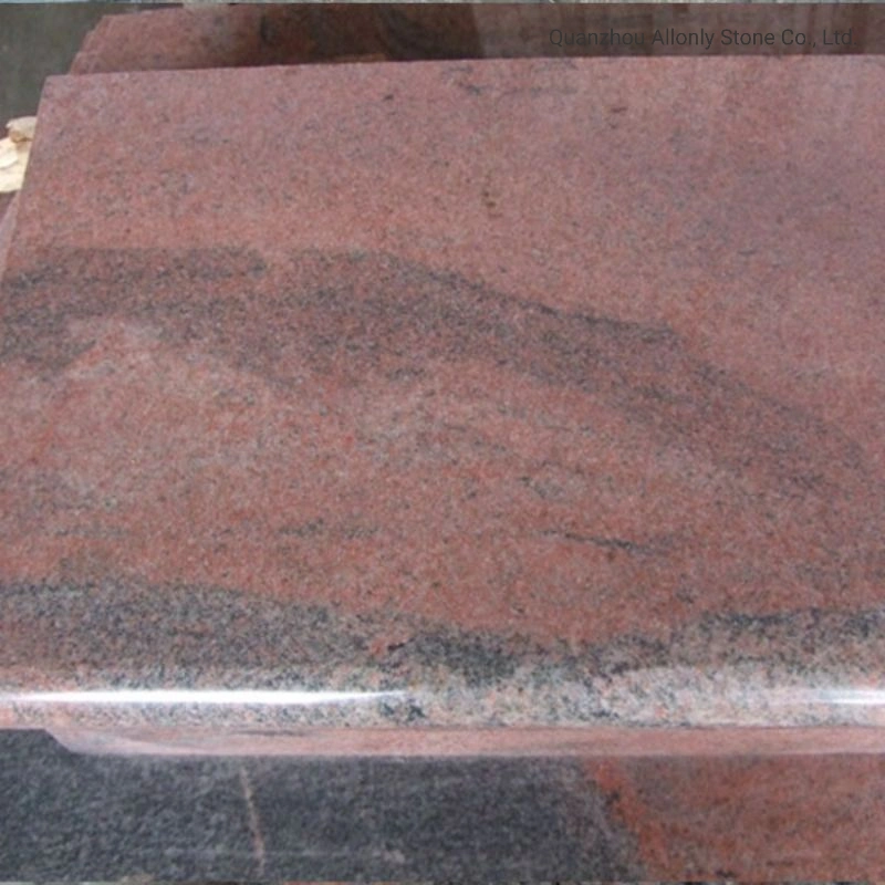 Multicolor de piedras naturales pisos de granito rojo mosaico para el diseño de la escalera