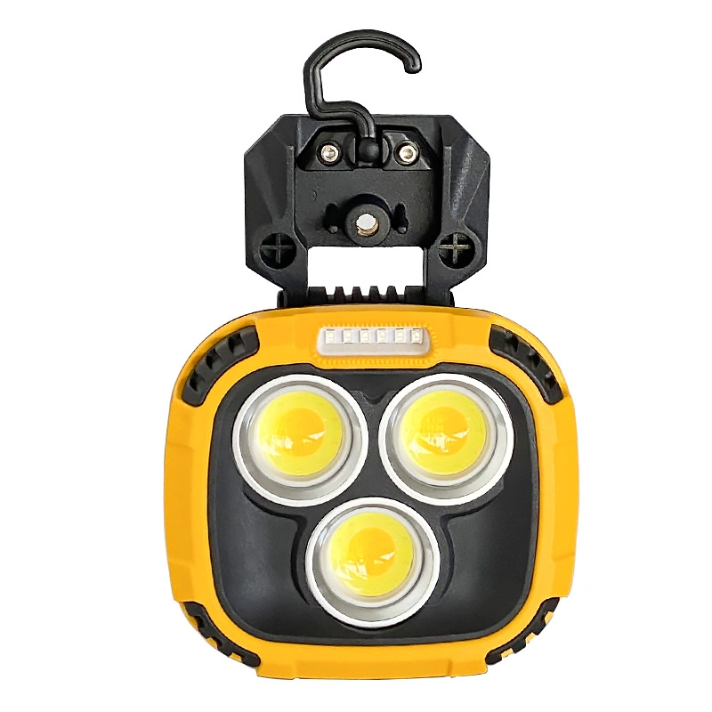 Lampe de travail d'urgence pour inspection de voiture CMS COB 3,7 V 4 000 mAh 12 modes de clignotement Camp extérieur projecteur LED aimant Phare de travail avec trou de vis de support