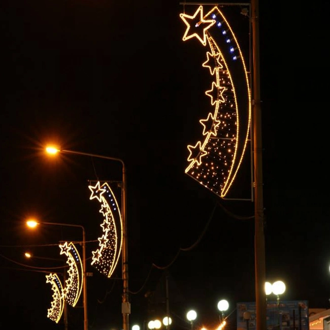 LED Outdoor 2D Pole Motif Light for Christmas Street Pole Garden Decoration