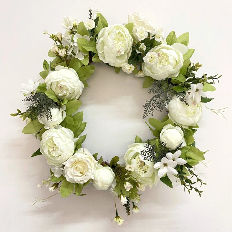 High quality/High cost performance  Artificial Peony Flower Wreath for christmas Decoration