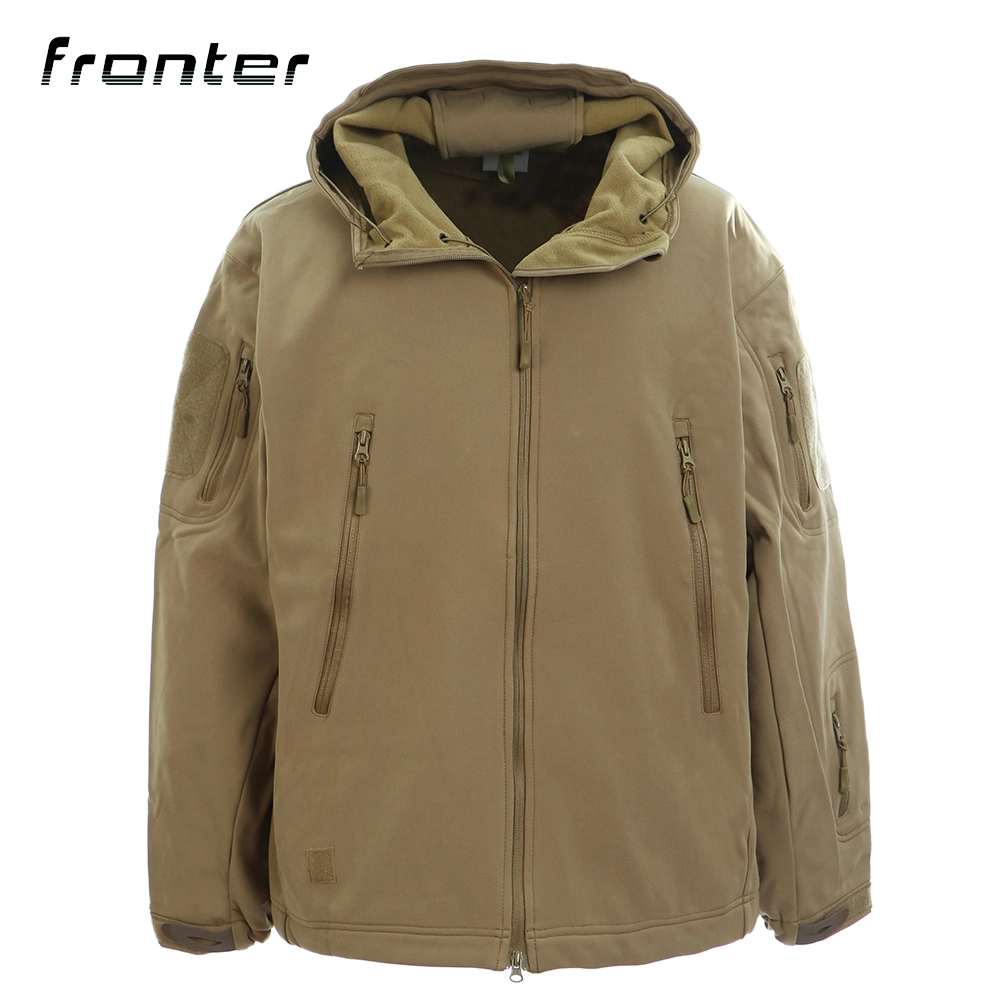 Khaki Men Military Army Style Tactical Waterproof Breathable Comfortable Winter Warm Softshell Police Style  Outdoor Jacket