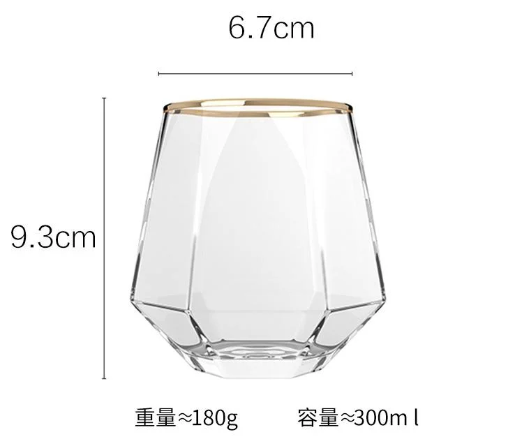 أكواب تشرب من نوع Diamond Cocktail Cup وGold Rim الملونة