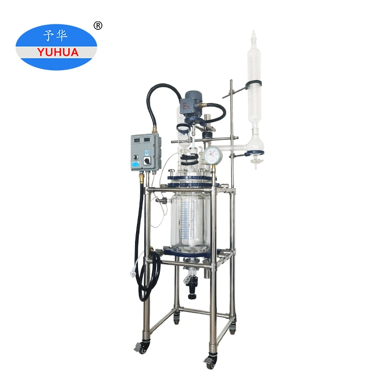 Ysf-20L Chemical Lab Jacketed Double Single Layer Reactor Glass Reactor Double Layer Glass Reactor