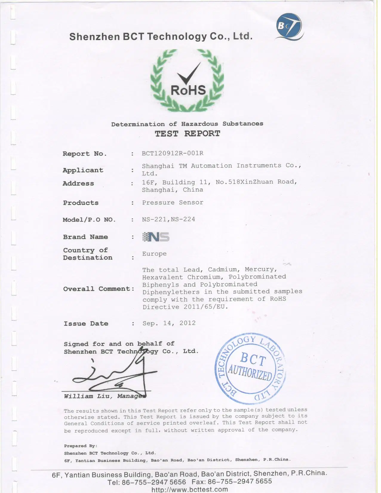 Ns-Tmc22 Hydraulic Diaphragm 0.5~4.5VDC Output OEM Pressure Sensor for Gas/Liquid/Steam